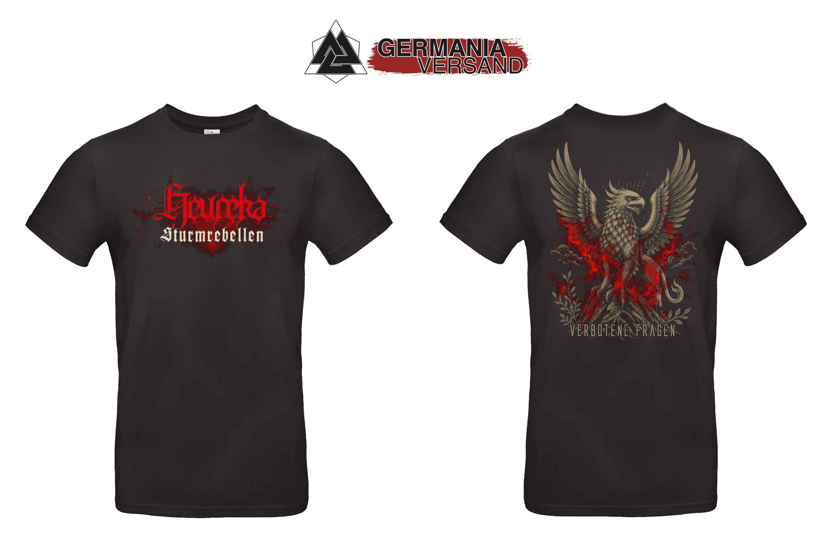 T-Shirt- Heureka/Sturmrebellen - Verbotene Fragen (schwarz)