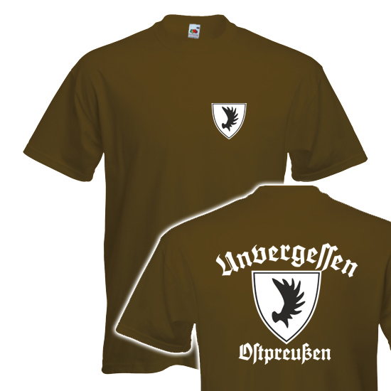 T-Shirt- Unvergessen Ostpreußen braun T-Shirt- Unvergessen Ostpreußen braun
