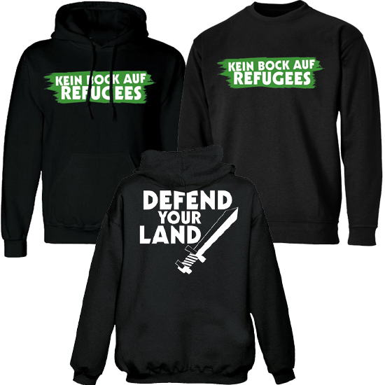 Kapuzensweatshirt- Kein Bock auf Refugees