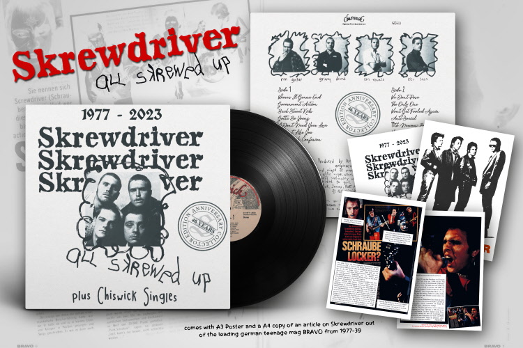 LP- Skrewdriver - All skrewed up + Chiswick Singles (46 years Edition)